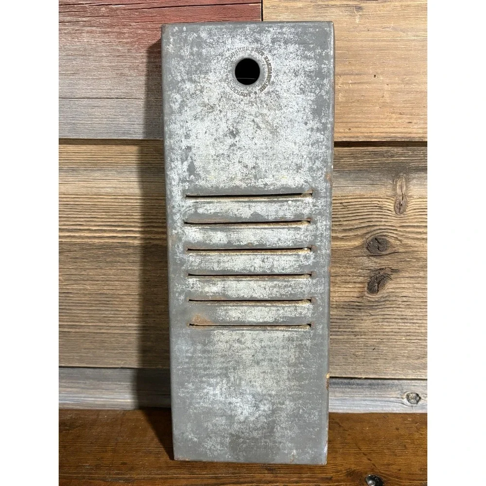 Lusher Bros Steel Shredder Antique Late 1800s Patent Elkhart Indiana 11x4 Patina